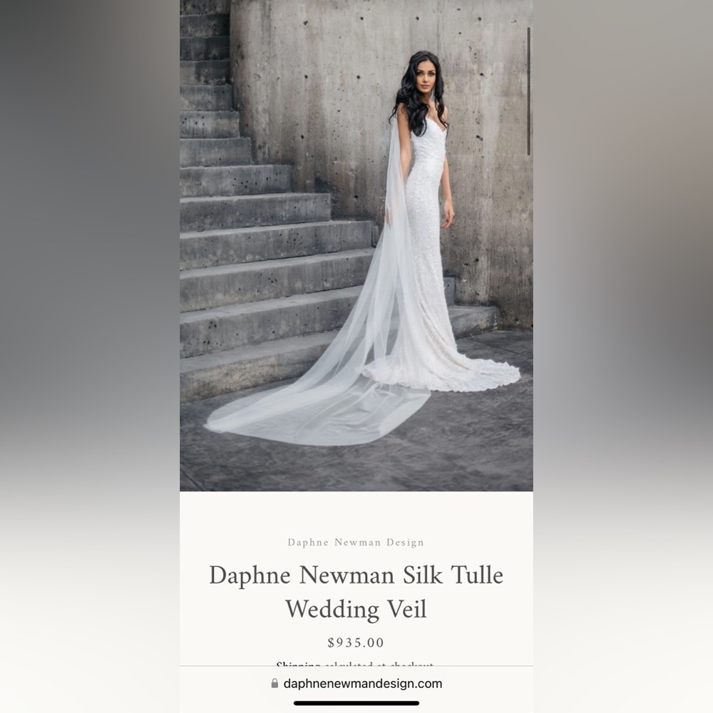 Daphne Newman Silk Tulle Wedding Veil- Cathedral Length